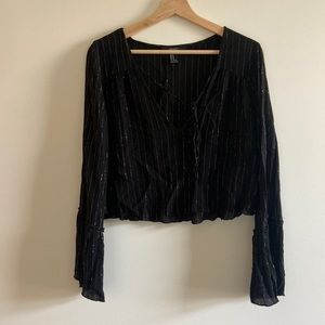 Gold & Black Crop Blouse